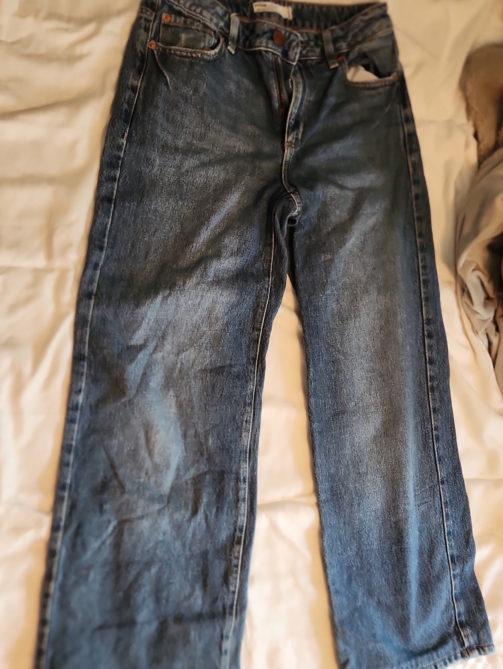 Garage Women's Straight Jeans in Faded Blue Denim